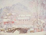 Sandvicken Village in the Snow Claude Monet